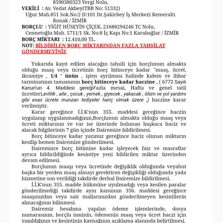 Arıza Çözülmeden Taahhüt Bedeli Ve Haciz Mağduriyeti