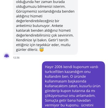 Getir'de Kuponlu İade Mağduriyeti Ve Kötü Müşteri Hizmeti