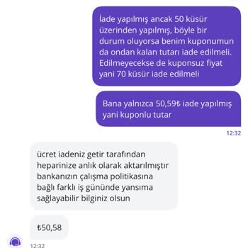 Getir'de Kuponlu İade Mağduriyeti Ve Kötü Müşteri Hizmeti