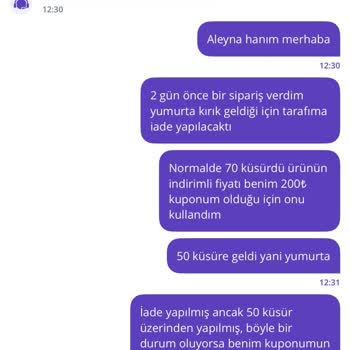 Getir'de Kuponlu İade Mağduriyeti Ve Kötü Müşteri Hizmeti