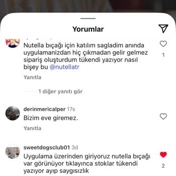 Nutella Uygulamasında Stok Aldatmacası Ve Cevapsız Şikayetler!