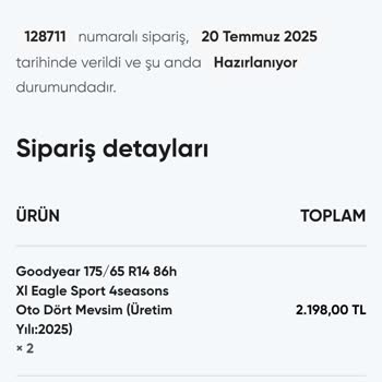 Sipariş Verdiğim Lastikler Teslim Edilmedi Firma İletişime Geçmiyor