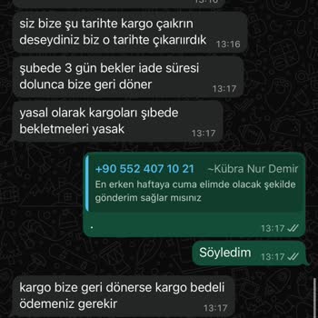 Teslimat Tarihi Talebim Dikkate Alınmadı, Kargo Ücreti Bana Yüklendi