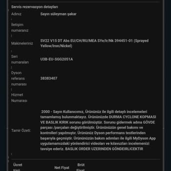 Dyson V15 İçin Yedek Parça Bekleyişi Mağduriyet Yaratıyor