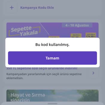 Kampanya Kodu Hatası Ve İlgisiz Müşteri Hizmetleri