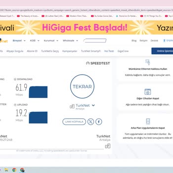 Söz Verilen 100 Mbps Hız Sağlanmadı Masraflarım Karşılanmadı