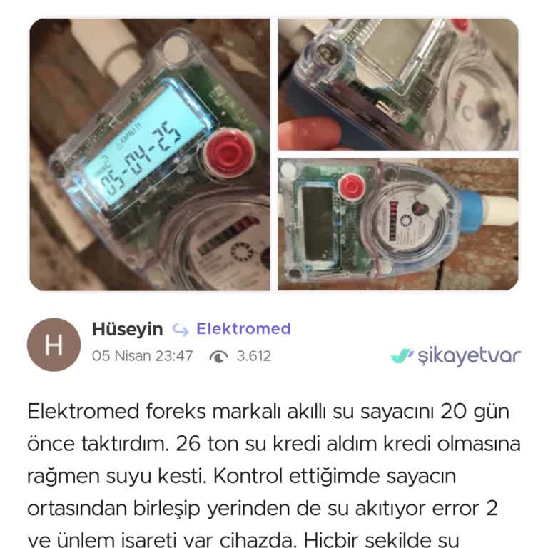 Su Sayacı Arızası Nedeniyle Mağduriyet Ve Müşteri Hizmetlerine Ulaşamama