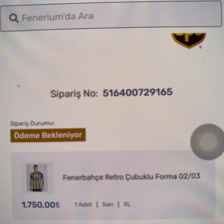 Fenerium Siparişim Ödeme Sorunu Nedeniyle Tamamlanmadı, İptal Ve Bilgilendirme Talebim Var