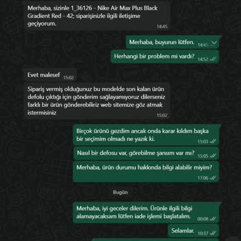 Defolu Ürün Hakkında Bilgi Ve İade Talebime Yanıt Alamıyorum