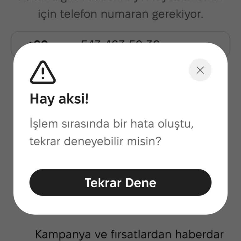 Doğrulama Kodu Girişi Yapılamıyor, Uygulama Hatası Devam Ediyor
