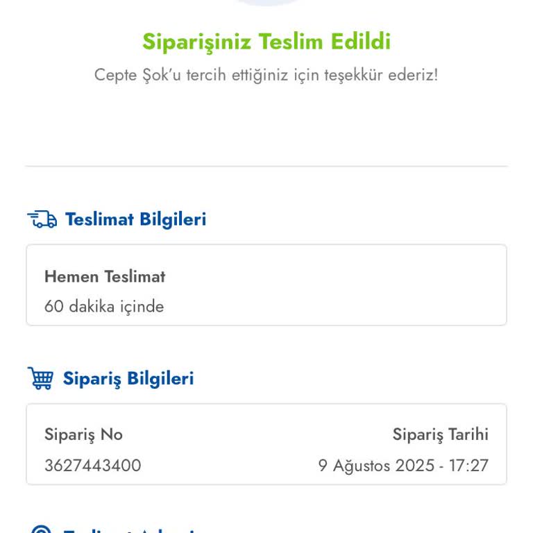Şok Market Siparişimde Eksik Ürün Ve Ulaşılamayan Müşteri Hizmetleri