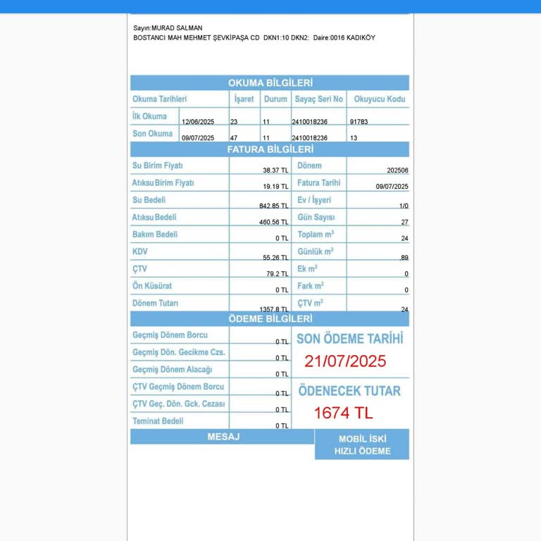 Kullanmadığım Su İçin Yüksek Atık Su Bedeli Ve Fatura Artışı Hakkında İnceleme Talebi