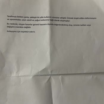 Çantamda Oluşan Çatlaklar İçin Değişim Talebim Reddedildi
