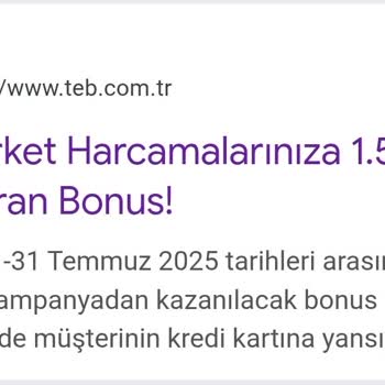TEB Bonus Kampanyasında Vaad Edilen Avantajlar Sağlanmadı