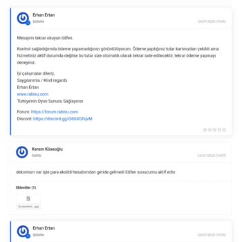 VDS Hizmeti İptal Edildi, İade 16 Gündür Hesabıma Ulaşmadı