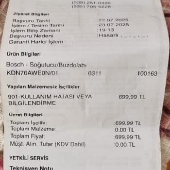 Teslim Edilen Bosch Buzdolabında Çizik Ve Göçük, Değişim Talebim Reddedildi