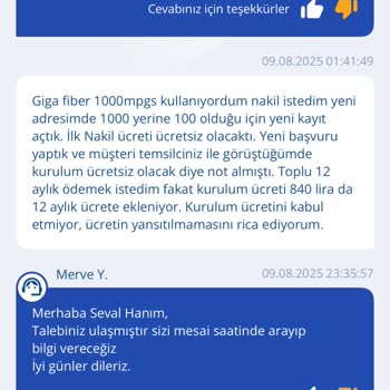 Taşınma Sonrası Haksız Kurulum Ücreti Fatura Ekranında Silinmiyor