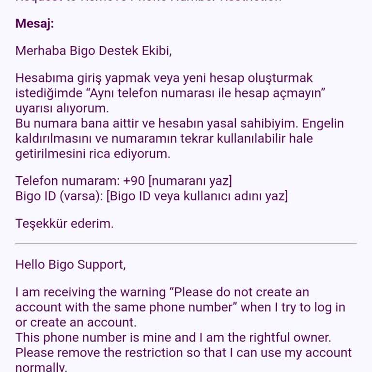Bigolive Türkiye  Hesabıma Erişemiyorum, Destek Alamıyorum