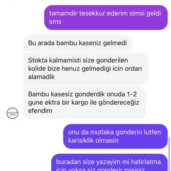 Siparişimdeki Bambu Kase Eksik Teslim Edildi Firma Dönüş Yapmıyor