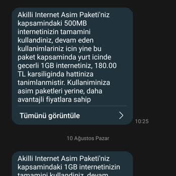 Kullanılabilir İnternetim Varken Haksız Aşım Paketi Ve Ek Ücret