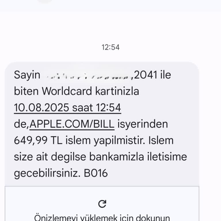 Apple.com Üzerinden İzinsiz Kredi Kartı Çekimi Mağduriyeti