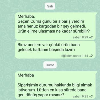 Sipariş Teslim Edilmedi, İletişim Sağlanamıyor Ve Ücret İadesi İsteniyor