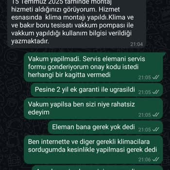 ECA Klima Montajında Servis Ve Vakum İşlemi Sorunu
