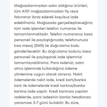 A101de Kredi Kartı İle Alınan Üründe İade Reddi Ve Fiyat Farkı Mağduriyeti