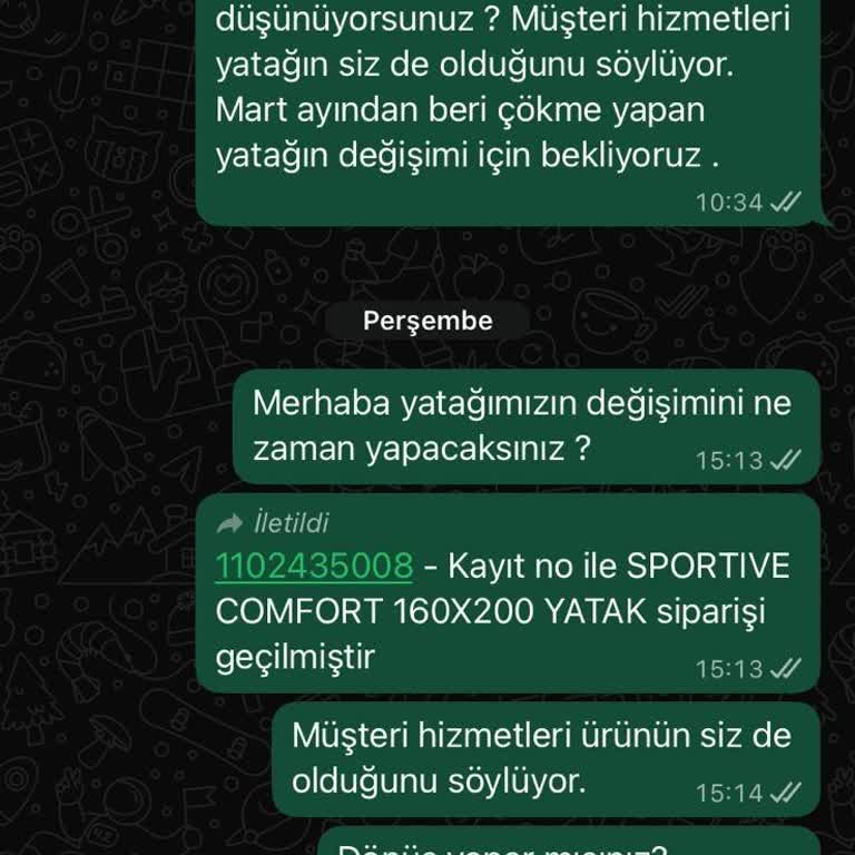 Yatak Değişimi Sürecinde Teslimat Gecikmesi Ve Mağduriyet