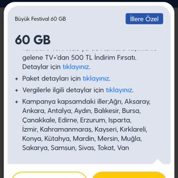 Turkcell Büyük Festival 60 GB Tarifesinde İstanbul İçin Haksız Fiyat Farkı Mağduriyeti