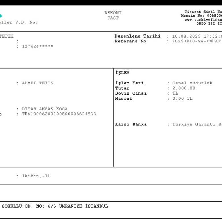 Yatırdığım 2000 TL Hesabıma Geçmedi, Mağduriyetim Giderilsin