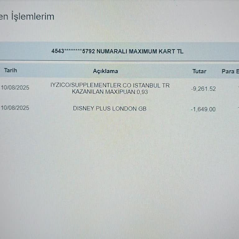 İzinsiz Disney Plus London GB Ödemesiyle Kartımdan Para Çekildi