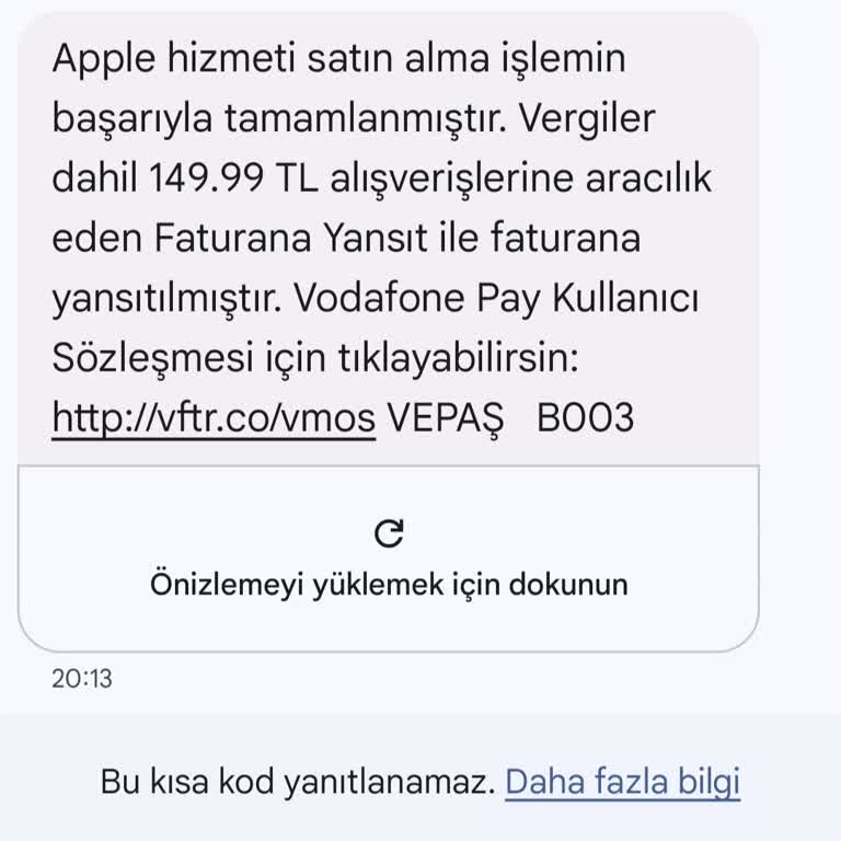 Vodafone Fatura Detayında Açıklanmayan Mobil Ödeme Mağduriyeti