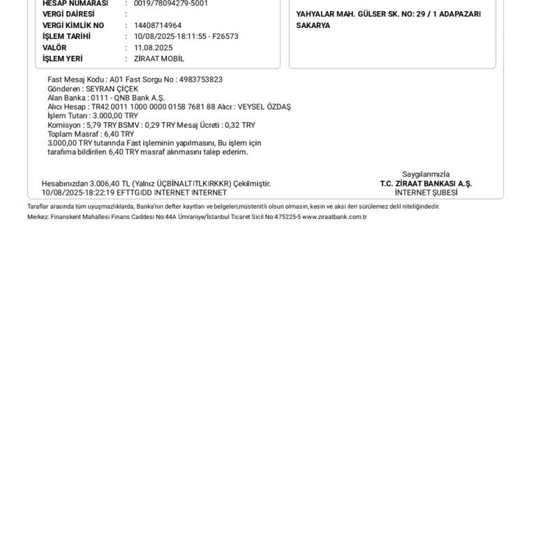 Havale İle Yatırdığım 3000 TL Hesabıma Geçmedi, Mağduriyetimin Giderilmesini İstiyorum