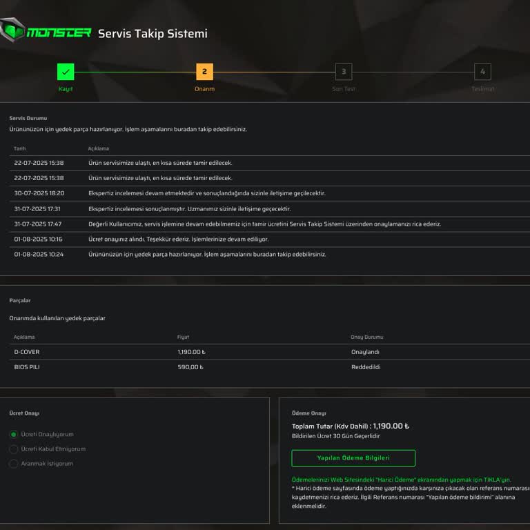 Monster Serviste Haftalardır Bekleyen Bilgisayar Ve Belirsiz Teslim Süresi Mağduriyeti