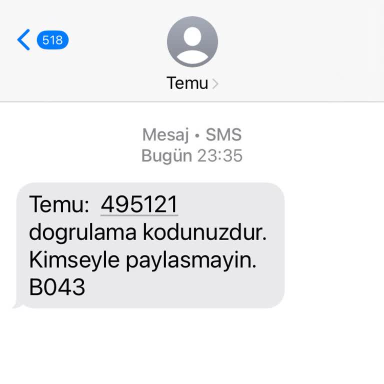 Numarama İzinsiz Doğrulama Kodu Gönderildi Üyelik Ve İşlem Yapılmadı