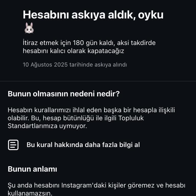 Instagram Hesabım İlk Kez Sebepsiz Askıya Alındı Dönüş Alamıyorum!