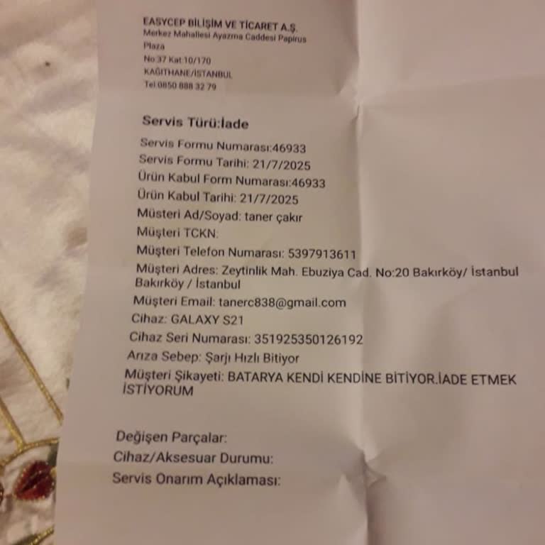 İade Hakkım Görmezden Gelindi, Mağdur Edildim