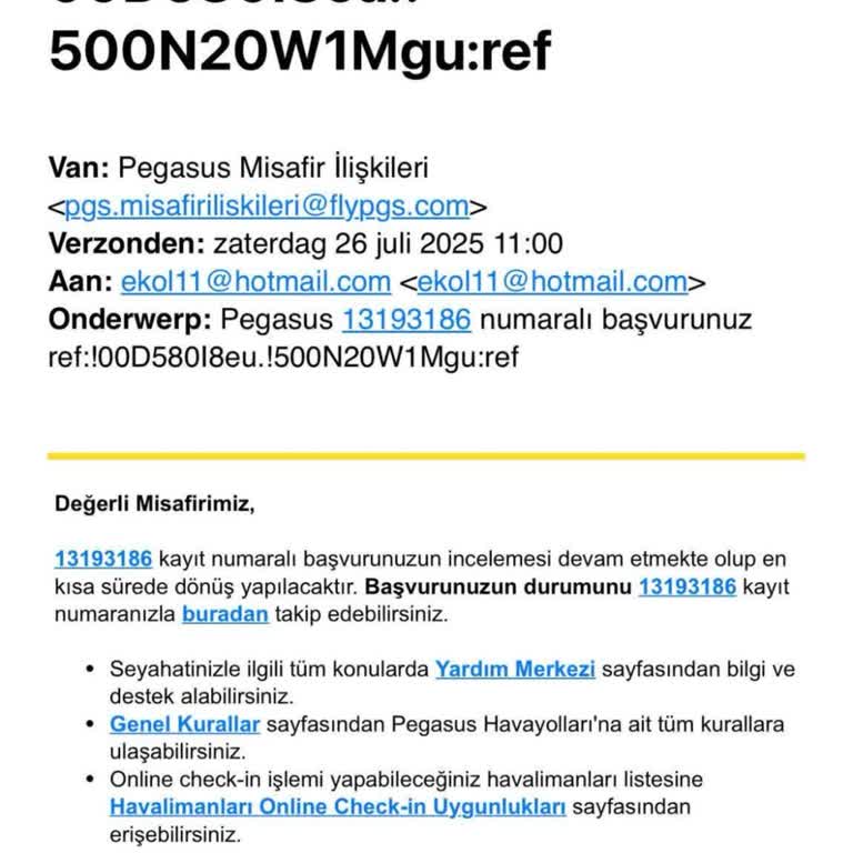 Pegasus Bilet Değişikliği Talebime Dönüş Yapılmıyor Mağduriyetim Sürüyor