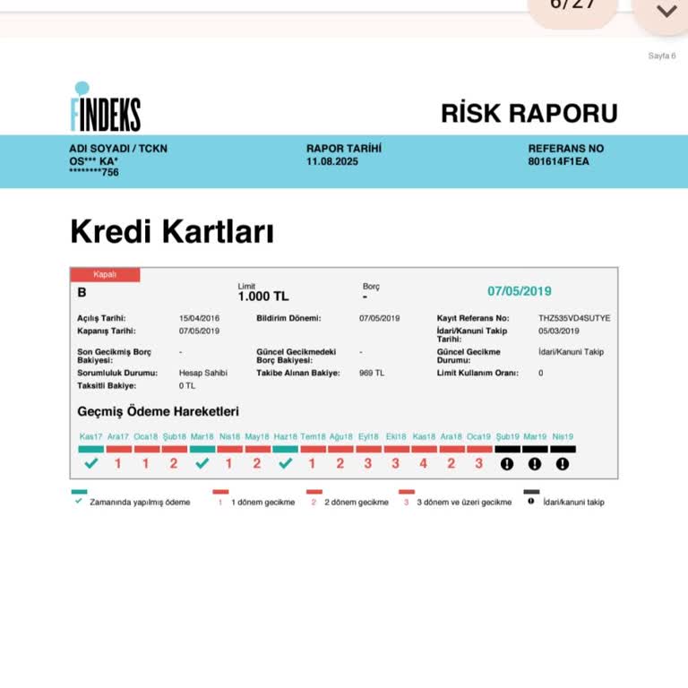 Kapanan Kredilerim Yıllar Sonra Risk Raporunda Görünmeye Devam Ediyor