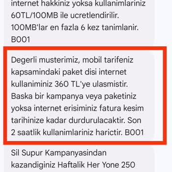 Onaysız Ek İnternet Ücretlendirmesi Ve Yetersiz Bilgilendirme