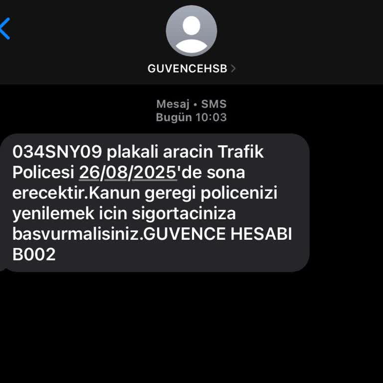 Bana Ait Olmayan Araç İçin Yanlış SMS Gönderilmesi Ve Kişisel Bilgi Güvenliği Endişesi