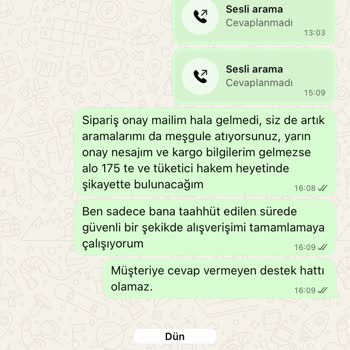 Sipariş Sonrası İletişim Kurulamıyor Ve Ürün Gönderilmedi