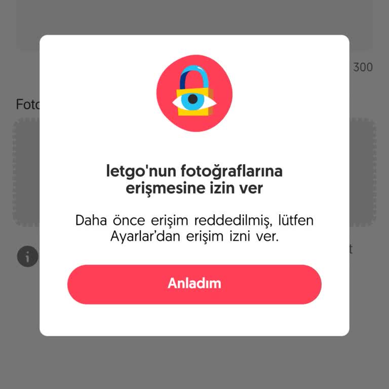 Letgo Uygulamasında Fotoğraf Yükleyememe Nedeniyle İade İtirazı Yapamıyorum