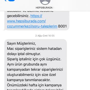 Kampanya Fırsatıyla Aldığım Ürün Stokta Yok Denilerek Siparişim İptal Edildi
