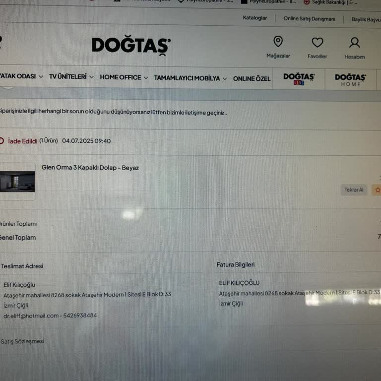 Teslim Edilmeyen Dolap Ve Ücret İadesi Sorunu