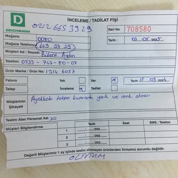 Az Kullanılan Ayakkabının Tabanı Kısa Sürede Yarıldı, Ücret İadesi Talebim Reddedildi