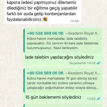 Kapora İadesi Yapılmıyor Telefonlarıma Yanıt Verilmiyor
