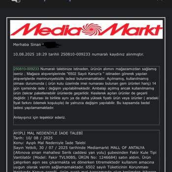 Satın Aldığım Vantilatörün Gürültü Sorunu Ve İade Talebimin Reddedilmesi