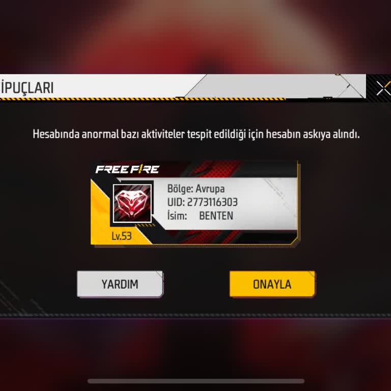 Garena Free Fire Dauerbann ohne Begründung für Account 2773116303